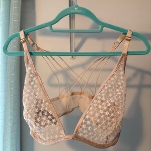 Victoria's Secret Lace Bralette in Cream and Tan